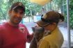Cal saying hi to Mr Koala at Hartleys Crocodile Farm
